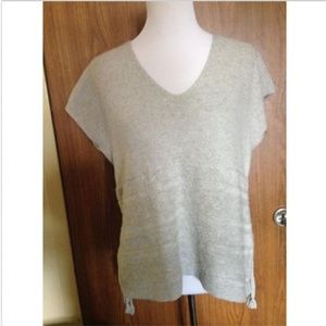 Madewell Gray Cotton Blend Knit V Neck SZ M